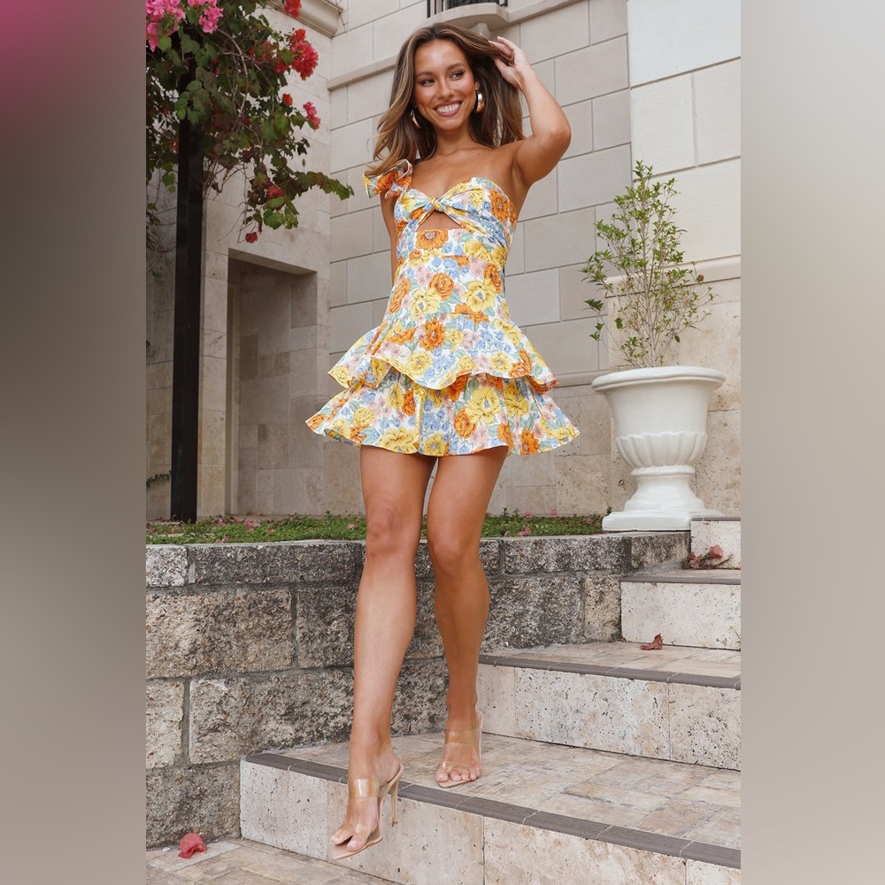 Hello Molly Yellow Floral Dress